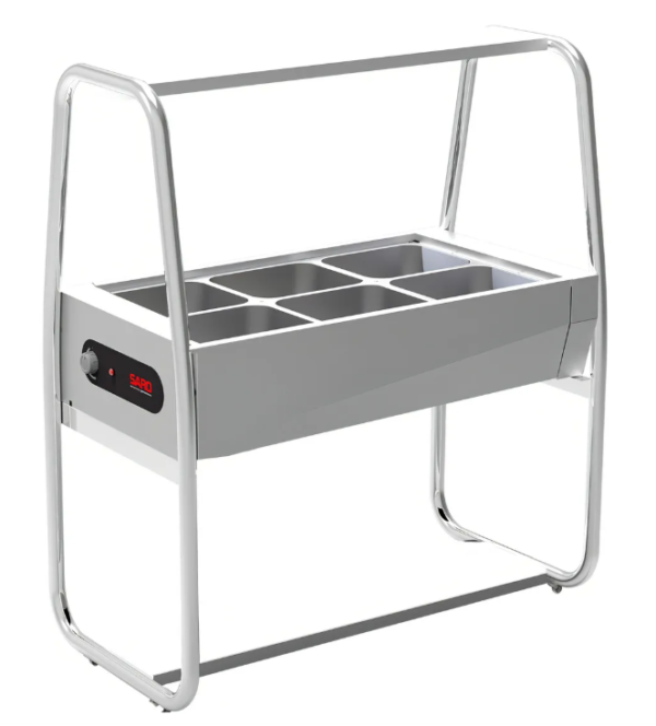 Carrinho Buffet Térmico Self Service Saro BF6 Inox 6 Cubas - 220V