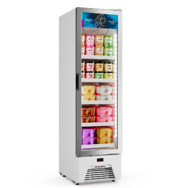 Freezer Expositor Vertical Metalfrio 337 Litros Porta De Vidro - Branco