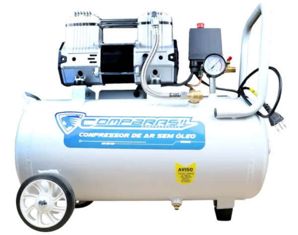 Compressor De Ar Isento De Oleo 1100-25l Silencioso 220v