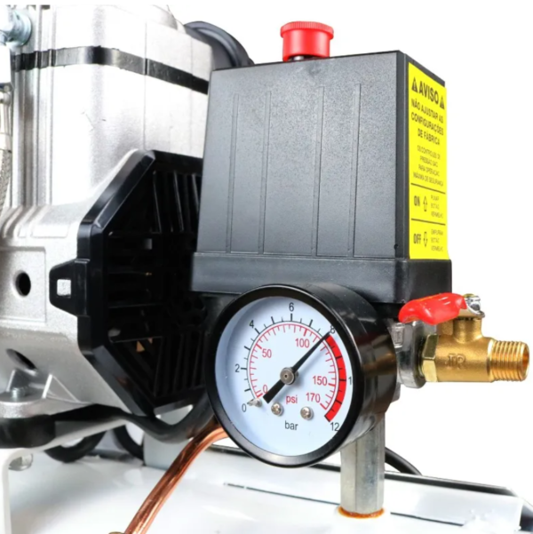 Compressor De Ar Isento De Oleo 1100-25l Silencioso 220v - Image 4
