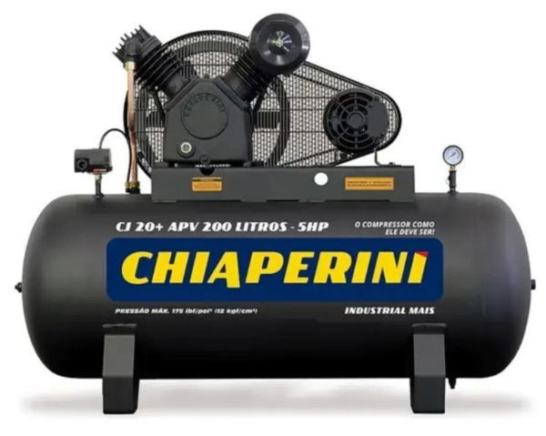 Compressor De Ar 20 Pés 200 Litros 5cv Chiaperini Preto Fase Elétrica Trifásica Frequência 60 Hz